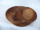 Vintage Carved Wooden Bowl With Two Slots #1625 - Plates