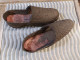 Ancienne Paire De Sabot Enfant En Toile XIXème / Sables D'Olonne Art Populaire - Schuhe