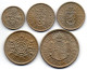 GREAT BRITAIN - Set Of Five 6 Pence, 1, 2 Shillings, 1/2 Crown, Copper-Nickel, Year 1953, KM # 889, 890, 891, 892, 893 - Other & Unclassified