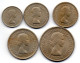 GREAT BRITAIN - Set Of Five 6 Pence, 1, 2 Shillings, 1/2 Crown, Copper-Nickel, Year 1953, KM # 889, 890, 891, 892, 893 - Other & Unclassified