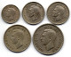 GREAT BRITAIN - Set Of Five 6 Pence, 1, 2 Shillings, 1/2 Crown, Copper-Nickel, Year 1948, KM # 862, 863, 864, 865, 866 - Sonstige & Ohne Zuordnung