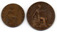 GREAT BRITAIN - Set Of Two Coins 1/2, 1 Penny, Bronze, Year 1909, 1910, KM # 793.2, 794.2 - Sonstige & Ohne Zuordnung