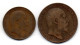 GREAT BRITAIN - Set Of Two Coins 1/2, 1 Penny, Bronze, Year 1909, 1910, KM # 793.2, 794.2 - Sonstige & Ohne Zuordnung