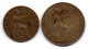 GREAT BRITAIN - Set Of Two Coins 1/2, 1 Penny, Bronze, Year 1920, 1921, KM # 809, 810 - Otros & Sin Clasificación