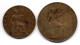 GREAT BRITAIN - Set Of Two Coins 1/2, 1 Penny, Bronze, Year 1920, 1921, KM # 809, 810 - Sonstige & Ohne Zuordnung