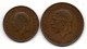 GREAT BRITAIN - Set Of Two Coins 1/2, 1 Penny, Bronze, Year 1936, 1935, KM # 837, 838 - Autres & Non Classés