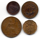 GREAT BRITAIN - Set Of Four Coins 1 Farthing, 1/2, 1, 3 Pence, Bronze,Nickel-Brass, Year 1937-48, KM #843, 844, 845, 849 - Sonstige & Ohne Zuordnung