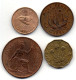 GREAT BRITAIN - Set Of Four Coins 1 Farthing, 1/2, 1, 3 Pence, Bronze,Nickel-Brass, Year 1949-52, KM #867, 868, 869, 873 - Sonstige & Ohne Zuordnung