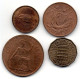 GREAT BRITAIN - Set Of Four Coins 1 Farthing, 1/2, 1, 3 Pence, Bronze,Nickel-Brass, Year 1953, KM # 881, 882, 883, 886 - Other & Unclassified
