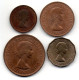 GREAT BRITAIN - Set Of Four Coins 1 Farthing, 1/2, 1, 3 Pence, Bronze,Nickel-Brass, Year 1953, KM # 881, 882, 883, 886 - Andere & Zonder Classificatie
