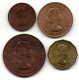 GREAT BRITAIN - Set Of Four Coins 1 Farthing, 1/2, 1, 3 Pence, Bronze,Nickel-Brass, Year 1956-67, KM #895, 896, 897, 900 - Autres & Non Classés