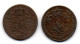 BELGIUM - Set Of Two Coins 2 Centimes, Copper, Year 1835, KM # 4.1, 4.2, Wide & Narrow Rims - 2 Cent