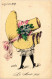 PC ARTIST SIGNED, L. ROBERT, GLAMOUR LADY, HUGE HAT, Vintage Postcard (b49400) - Robert