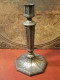 Delcampe - Ancien Bougeoir Métal Argenté Lutetia Paris - Candeleros, Candelabros Y Palmatorias