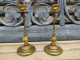 Delcampe - Anciens Bougeoirs XIXème Bronze Doré Décor De Mures, Abeilles & Scarabées - Chandeliers, Candelabras & Candleholders