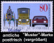 B.R.D. 1986 (Jan.) 80 Pf. "100 Jahre Automobil" + Amtl. Handstempel  "M U S T E R" = Benz-Motorwagen Etc., Postfr. + Amt - Voitures