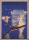 KONSTANZ/ WEIHNACHTS-MARKT/ AM BODENSEE 1947 (6.12.) SSt = Engel In Gondel Klar Auf Motivgl. Color-Sonder-Kt. (Michaelis - Weihnachten