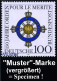 B.R.D. 1992 (Mai) 100 Pf. "150 Jahre Orden Pour Le Mérite" + Amtl. Handstempel  "M U S T E R" ("Friedensklasse", Gestife - Sonstige & Ohne Zuordnung