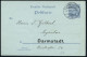 DARMSTADT/ *2b 1901 (14.11.) 1K-Gitter Auf Amtl. Orts-P. 2 Pf. Germania + Rs. Zudruck: Christlich-soziale Partei.. Darms - Other & Unclassified