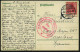HAMBURG/ *21d 1916 (3.1.) 1K-Gitter Auf EF 10 Pf. Germania (Schrentrennung) + Seltener, Roter Zensur-2K: Auslandsstelle  - WW1