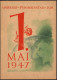 (10b) LEIPZIG C1/ 1.MAI 1947 (1.5.) Halbamtl. SSt Auf Color-Propaganda-Ak: 1.MAI 1947, UNSER RUF.. (Globus, Nelke) Selte - Other & Unclassified