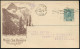 CANADA 1918 (5.7.) PP 1 C. George V., Blaugrün: MOUNT SIR DONALD, GLACIER, B.C. (Gletscher, Tannen) Rs. Tabellen: CANADI - Eisenbahnen