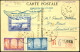 ALGERIEN 1930 (15.4.) Erstflug: Algier - Paris, Blaue Flp.-Vignette: Expos.Philatélique + Bl. Flügel-HdN: PREMIER VOYAGE - Otros (Aire)