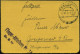 DEUTSCHES REICH 1918 (7.1.) Aptierter 1K-Segm: K. D. Feldpost = Tarnstempel + Viol. 2L: Flieger-Abteilung Nr. 34/Br. B.  - Aviones