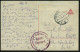 DT.BES.RUSS.-POLEN 1916 (24.11.) Deutscher 1K-Steg: WARSCHAU/*2a + Braunviol. 2K-HdN: Versuchs- U. Uebungsflugpark Ost/* - Flugzeuge