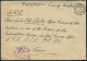 FULDA/ *g* 1919 (26.5.) 1K-Brücke + Hs. "Kriegsgefangenen Sendung Taxfrei" + Viol. US-Zensur-Doppelquadrat: PASSED BY/BA - Croix-Rouge