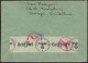 KALISCH/ B 1941 (17.9.) Aptierter 2K-Steg (rechts Text Entfernt) = Warthegau Auf EF 25 Pf. Hindenbg. (Mi.522 EF) Rs. OKW - Red Cross
