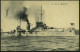 DEUTSCHES REICH 1913 (23.4.) S/w.-Foto-Ak.: S.M.S. "Blücher" = Großer Kreuzer (MSP No.12), Erbaut 1908, Am 24.1.1915 In  - Marítimo