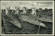 Swinemünde 1940 (10.4.) Stumme 1K-Brücke = Tarnstempel Swinemünde + Roter 1K-HdN: Kdo. 3. Ers. Marineartillerieabtlg. +  - U-Boote