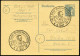 Kiel 1947 (8.4.) SSt: 2. Kieler-Briefmarken-Ausst./H.v.Stephan (= Brustbild Stephan) Auf Amtl. P 12 Pf. Arbeiter + Zudru - WPV (Weltpostverein)