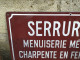 Ancienne Plaque Émaillée Serrurerie, Menuiserie, Charpente Métallique H. Minier Le Mans. - Plaques émaillées (après 1960)