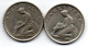 BELGIUM - Set Of Two Coins 2 Francs, Nickel, Year 1923, KM # 91.1, 92, French & Dutch Legend - 2 Francos