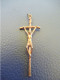 Petit Crucifix Stylisé / Pour Chaînette /Bronze / Très Original / Fabricant ? / Vers 1950 -1970      BIJ174 - Autres & Non Classés