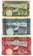 Yemen Democratic Republic Banknotes - 3 Banknotes Set 500 Fils - 1 Dinar - 5 Dinars - ND 1984 #1 - Jemen