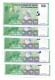 Oman Banknotes - 100 Baisa - 5 Pcs LOT - Consecutive - ND 1995 UNC - Oman