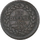 Monaco, Honore V, Décime, 1838, Monaco, TTB, Cuivre, Gadoury:MC105, KM:97.1 - Charles III.