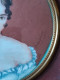 Miniature Portrait  "Juliette Récamier "  Signé H DURAN Dans Le Goût Du XVIIIème - Acuarelas