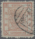 China: 1883, Large Dragon Thick Paper 3 Ca. Red Canc. Black Seal (Michel €350) - 1912-1949 République