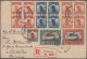 China: 1923/31, Junks 6 C. Red, 8 C., 10 C. Each A Block-4 And 1½ S. Single With - Covers & Documents