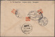 China: 1923/31, Junks 6 C. Red, 8 C., 10 C. Each A Block-4 And 1½ S. Single With - Lettres & Documents