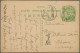 China - Postal Stationery: 1908, Card Square Dragon 1 C. Reply Part Canc. Boxed - Cartes Postales