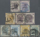 Hong Kong: 1876-1880 Set Of 9 Provisionals Optd. New Value, All Used With Variou - Autres & Non Classés