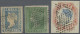 India: 1854 Set Of Three Imperforate Stamps, With ½a. Blue (Die I), 2a. Green Wi - 1854 Compagnie Des Indes