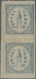 Alwar: 1899-1901 Re-drawn ¼a. Slate-blue, Wide Margins, Horizontal Pair Showing - Alwar