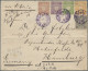 Japanese Post In Corea: 1899/1906, Kiku ½ S., 1 S., 1 ½ S., 2 S., 5 S. Tied Thre - Militärpostmarken