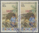 Laos: 1985 'Crafts' 50k. Horizontal Pair, The Left Stamp With Ovpt. ERROR "1895" - Laos